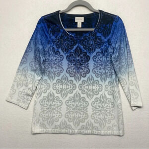 Zenergy Chico’s Blue Blouse 0 / XS‎ Printed